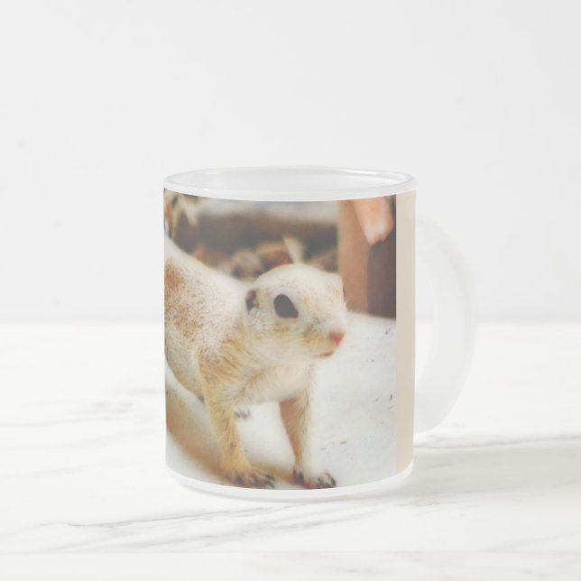 De Café Vidro Jateado Caneca do fosco do esquilo à terra do bebê (Frente Esquerda)