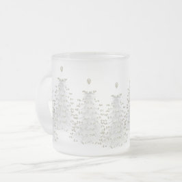 De Café Vidro Jateado Caneca do fosco do feriado da árvore do White