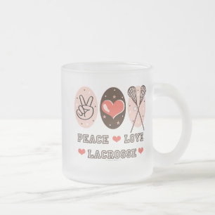 De Café Vidro Jateado Caneca do fosco do Lacrosse do amor da paz