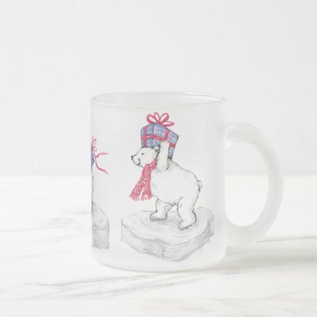 De Café Vidro Jateado Caneca do fosco dos ursos polares! (Direita)