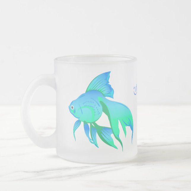 De Café Vidro Jateado Caneca do horóscopo dos peixes (Esquerda)