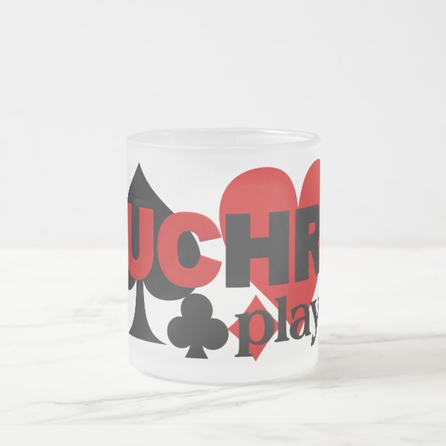 De Café Vidro Jateado Caneca do jogador Euchre (Centro)