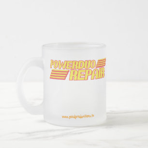 De Café Vidro Jateado Caneca do reparo do duo do poder