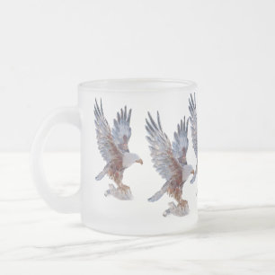 De Café Vidro Jateado Caneca estilo Majestic Eagle Crystal