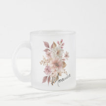 Caneca Floral Aquarela Personalizada
