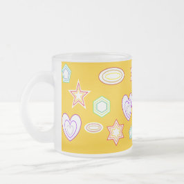 De Café Vidro Jateado Caneca Formas Laranja-Amarelo