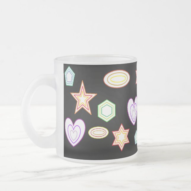 De Café Vidro Jateado Caneca Formas Pretas (Esquerda)