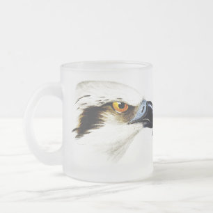 De Café Vidro Jateado Caneca Geada Águia Pescadora Branca