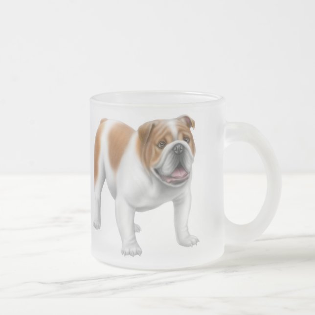 De Café Vidro Jateado Caneca inglesa do fosco do buldogue (Direita)