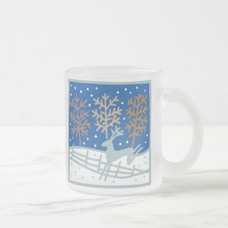 De Café Vidro Jateado Caneca nevado da rena