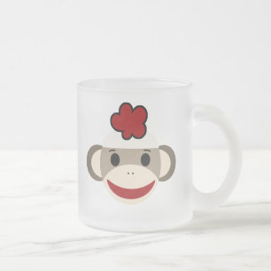 De Café Vidro Jateado Caneca personalizada do macaco da peúga dos miúd