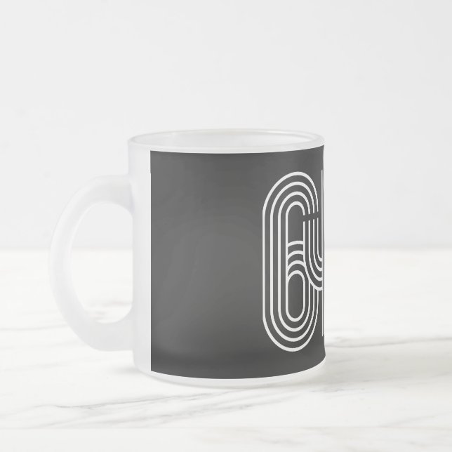 De Café Vidro Jateado Caneca Preta 6453 (Esquerda)