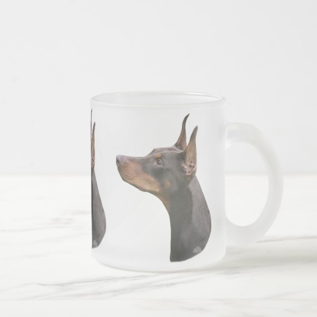 De Café Vidro Jateado Caneca principal vermelha/marrom do pinscher do (Direita)