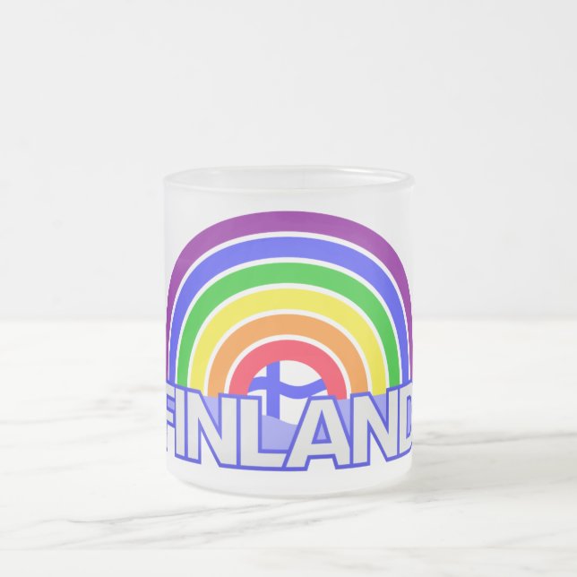 De Café Vidro Jateado Caneca Rainbow Finlândia (Centro)