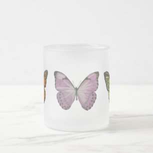 De Café Vidro Jateado Caneca tripla da borboleta