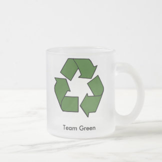 De Café Vidro Jateado Caneca verde da equipe