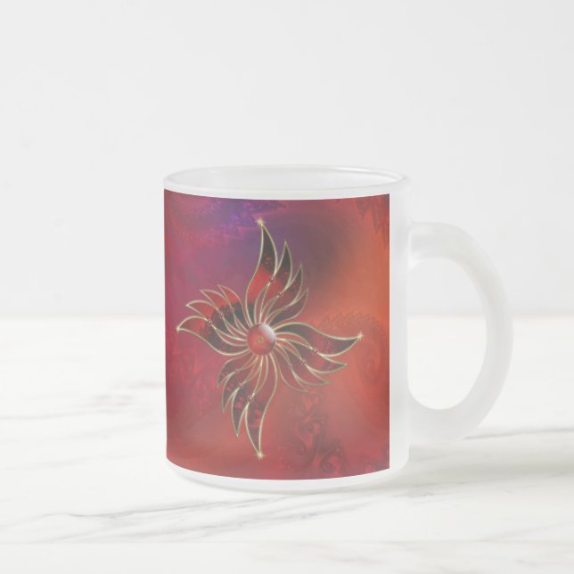 De Café Vidro Jateado Caneca Vermelha como a Chama (Direita)