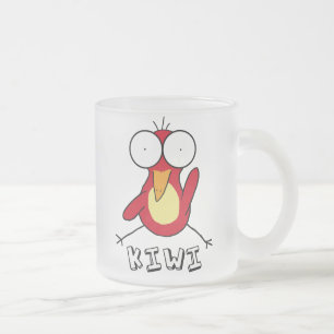De Café Vidro Jateado Caneca vermelha do fosco do quivi