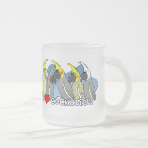 De Café Vidro Jateado Colora a caneca gelado do Cockatiel das mutações