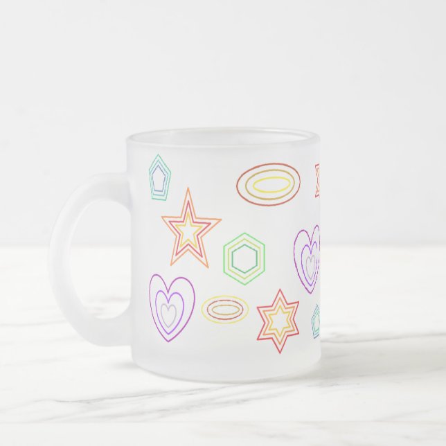 De Café Vidro Jateado Formas brancas caneca (Esquerda)
