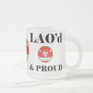 De Café Vidro Jateado LAO'd & caneca ORGULHOSA do fosco