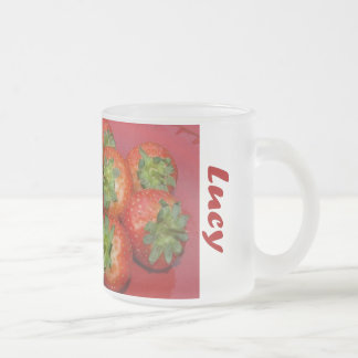 De Café Vidro Jateado Morangos - caneca