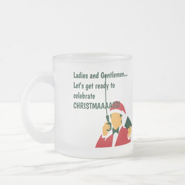 De Café Vidro Jateado Natal anunciando uma frase engraçada cobrir caneca (Esquerda)