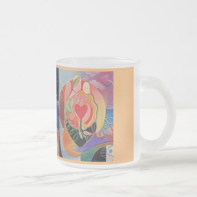 De Café Vidro Jateado O amor é caneca do amor (Direita)