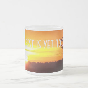 De Café Vidro Jateado O melhor é vir ainda caneca