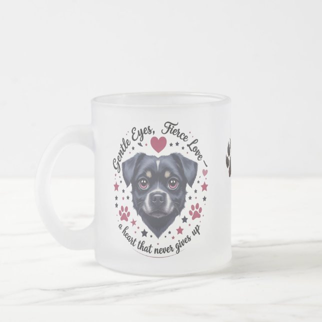 De Café Vidro Jateado Olhos Gentis, Amor Feroz - Caneca Fosco (Esquerda)