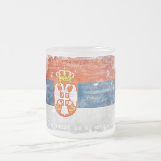 De Café Vidro Jateado Orgulhoso ser caneca sérvio (Centro)