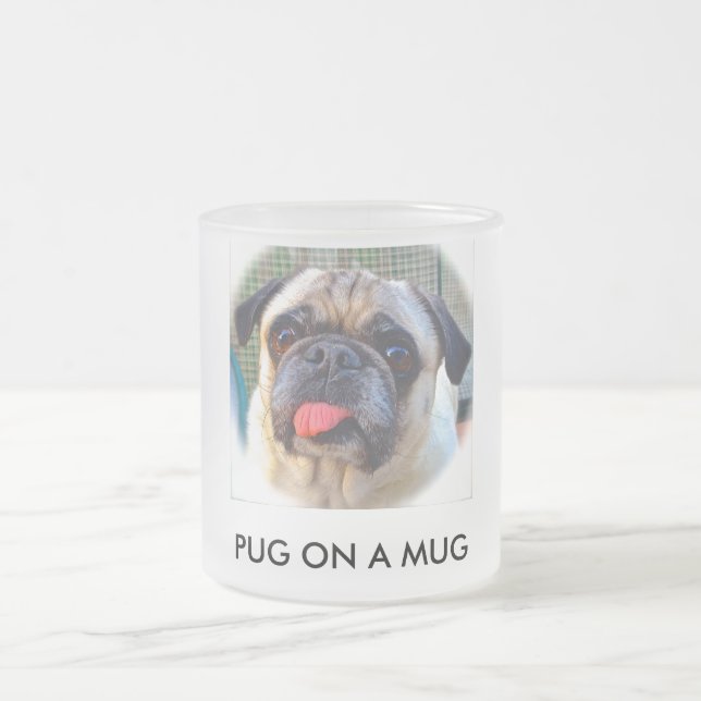 De Café Vidro Jateado Pug em uma caneca (Centro)