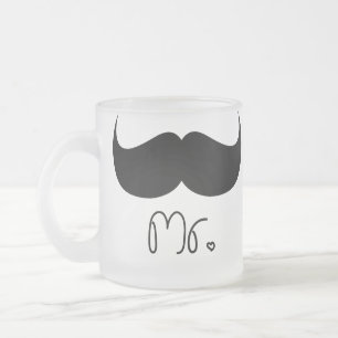 De Café Vidro Jateado Sr. Bigode Caneca