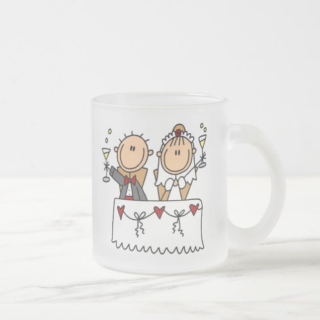 De Café Vidro Jateado Um brinde à caneca dos noivos (Direita)
