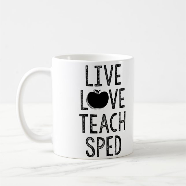 De Café Vivo. Amor. Ensine. APRESSADO. Caneca (Esquerda)