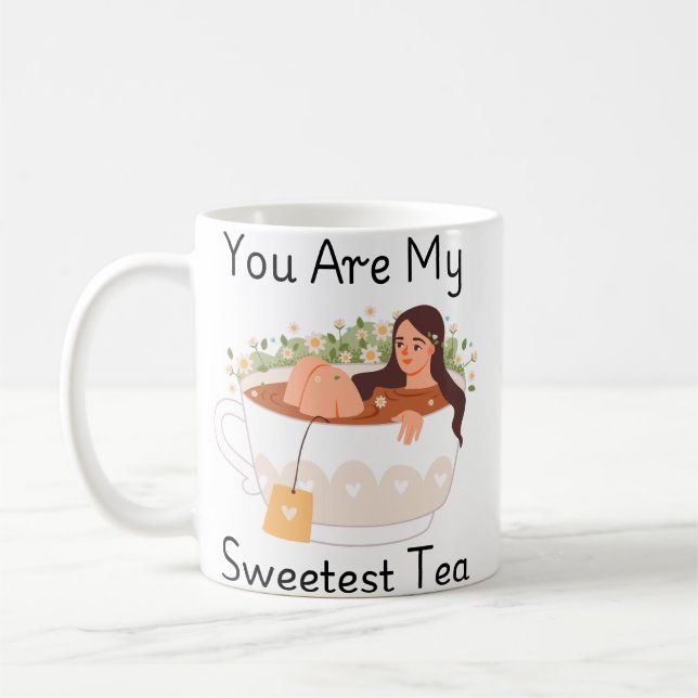 De Café Você É Meu Chá Mais Doce Caneca Clássica Estética  (Esquerda)