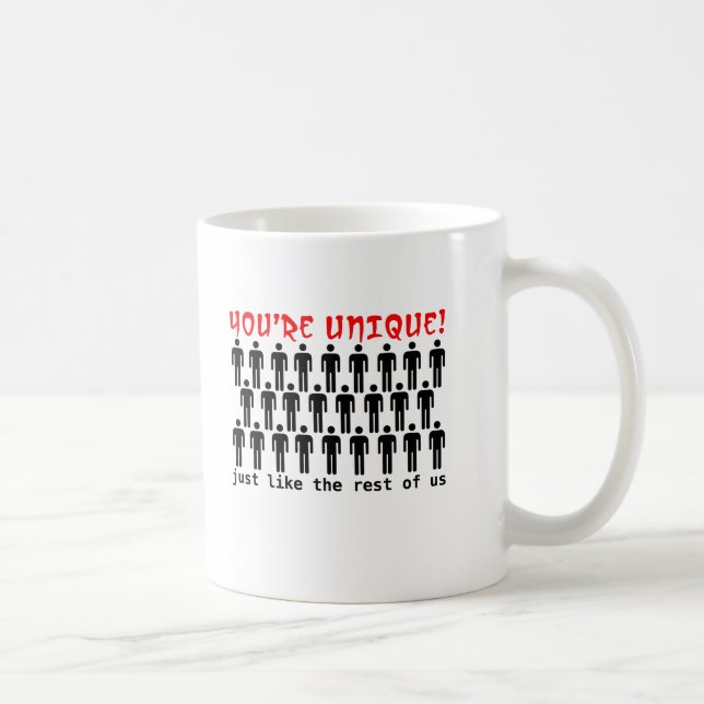 De Café Você é Único Caneca Divertida Humor (Direita)