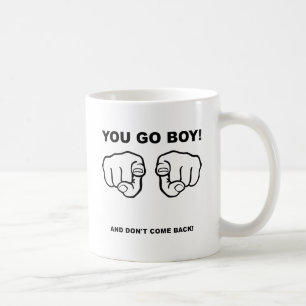 De Café Você vai caneca engraçada do menino