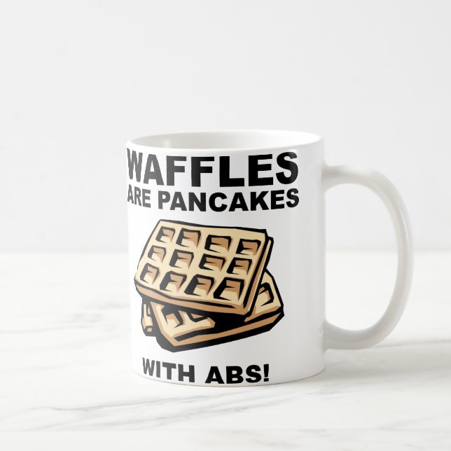 De Café Waffles Pancakes Com Abs Engraçada Mug ou Caneca d (Direita)