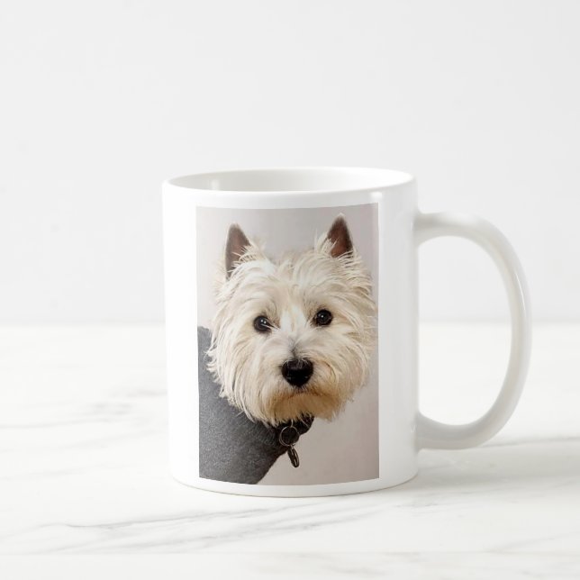 De Café Westie na camisola em uma caneca (Direita)