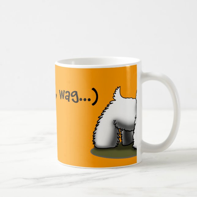 De Café Westie/Scottie (… wag, wag, wag…) Caneca (Direita)