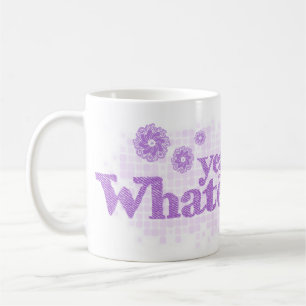 De Café yeah o que quer que… caneca roxa do texto