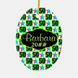 DE CERÂMICA 50ª ESTRELA PERSONALIZADA E ORNAMENTO DATADO