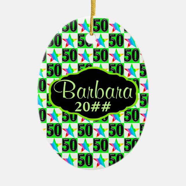 DE CERÂMICA 50ª ESTRELA PERSONALIZADA E ORNAMENTO DATADO (Frente)