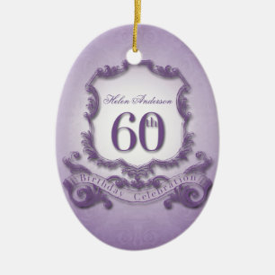 De Cerâmica 60th Ornamento personalizado celebração do