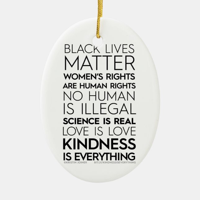 De Cerâmica A bondade é tudo ornamento oval (Frente)