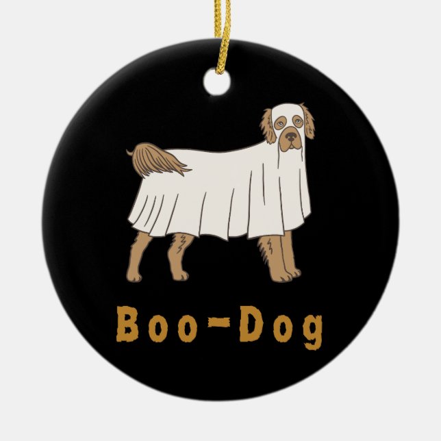 De Cerâmica "A Boo-Dog" Ornamento do Dia das Bruxas para Mãe d (Frente)