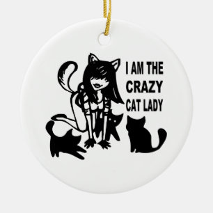 De Cerâmica A senhora louca Ornamento do gato