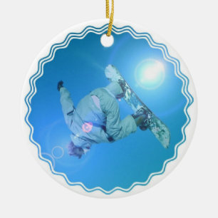 De Cerâmica A snowboarding engana o ornamento da imagem