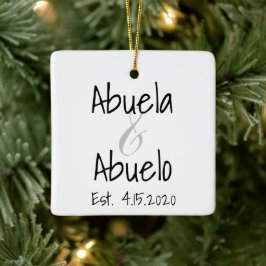 De Cerâmica Abuela e Abuelo Primeiro Ornamento para Netos